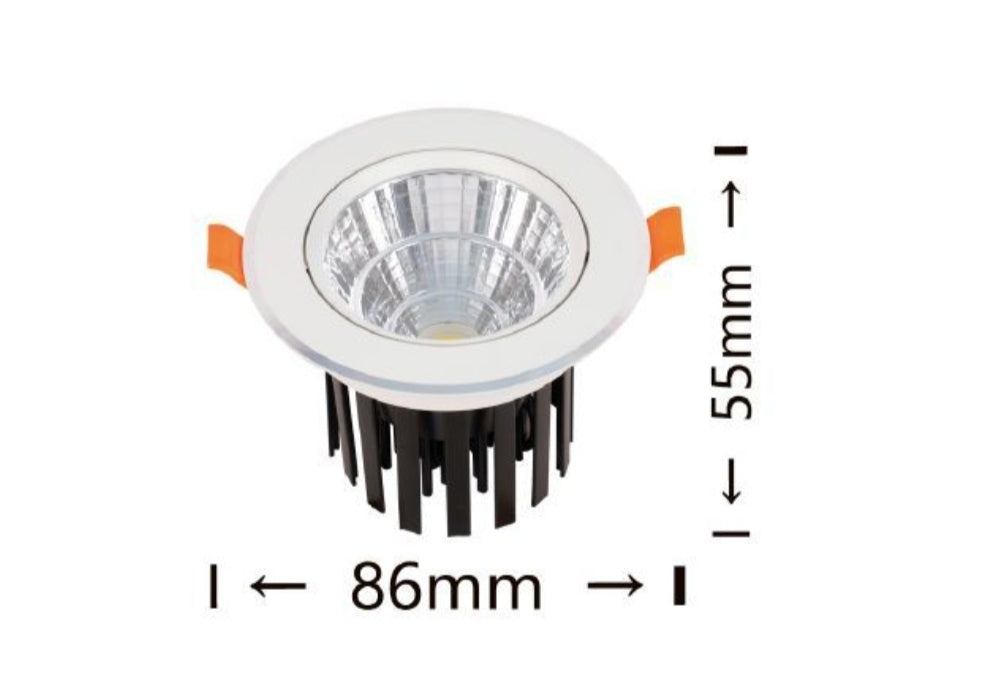 Faretto Tondo Orientabile ad Incasso per Soffitto LED per Cartongesso 7W 630 lumen , Luce Calda , Fredda , Naturale