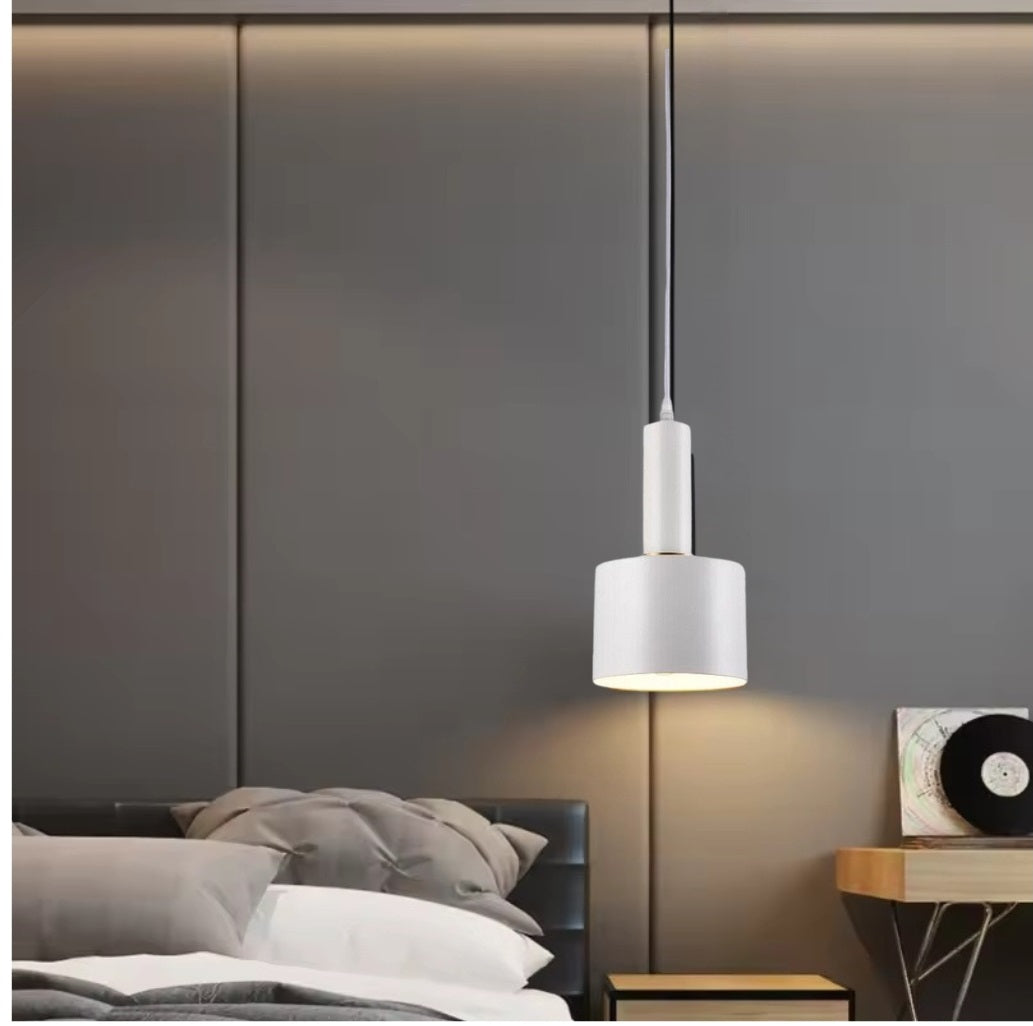 Lampadario Pendente, Design Minimal, Attacco E27, Altezza Regolabile, Ideale per Cucina, Sala da Pranzo, Bar e Camere da Letto, Nero e dorato, Bianco