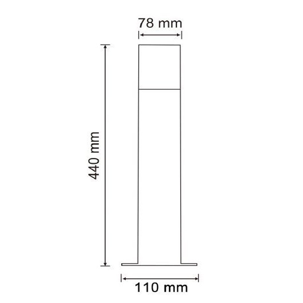 Paletto da Giardino LED con Attacco E27 IP44 – Lampada da Esterno H 44 cm Marrone con Diffusore Acrilico Trasparente – Illuminazione Vialetti, Terrazzi e Giardini – Compatibile Lampadina LED max 12W
