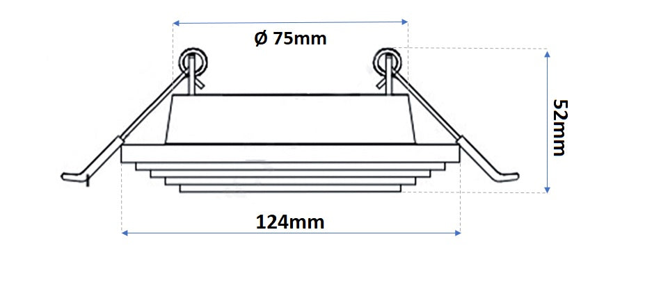 Portafaretto da Incasso in Gesso a Scomparsa Quadrato, Compatibile con Lampadine GU10, Foro Incasso 125x125mm, Design Moderno per Illuminazione Interni