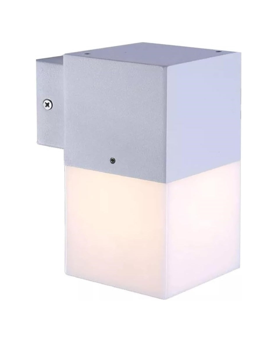 Applique da Esterno Nera E27 IP44 – Lampada da Parete Cubica in Alluminio per Giardino, Ingresso, Balcone – Bianco o Nero – Max 12W