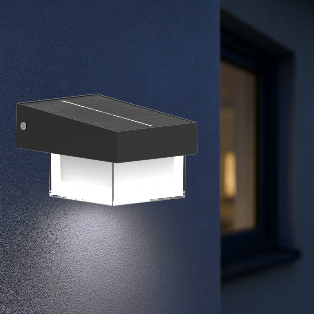 Applique solare LED da esterno con sensore di movimento IP54 400lm luce fredda 6000K 3 modalità crepuscolare ricarica solare