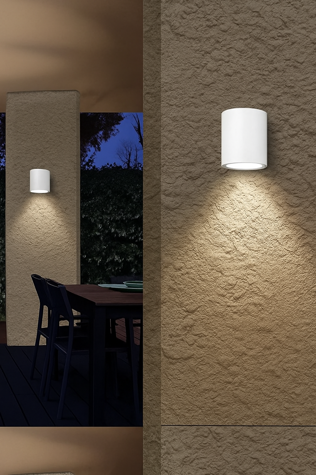Applique da esterno a parete IP65 bianca per terrazzo e giardino con attacco GU10 luce up/down moderna