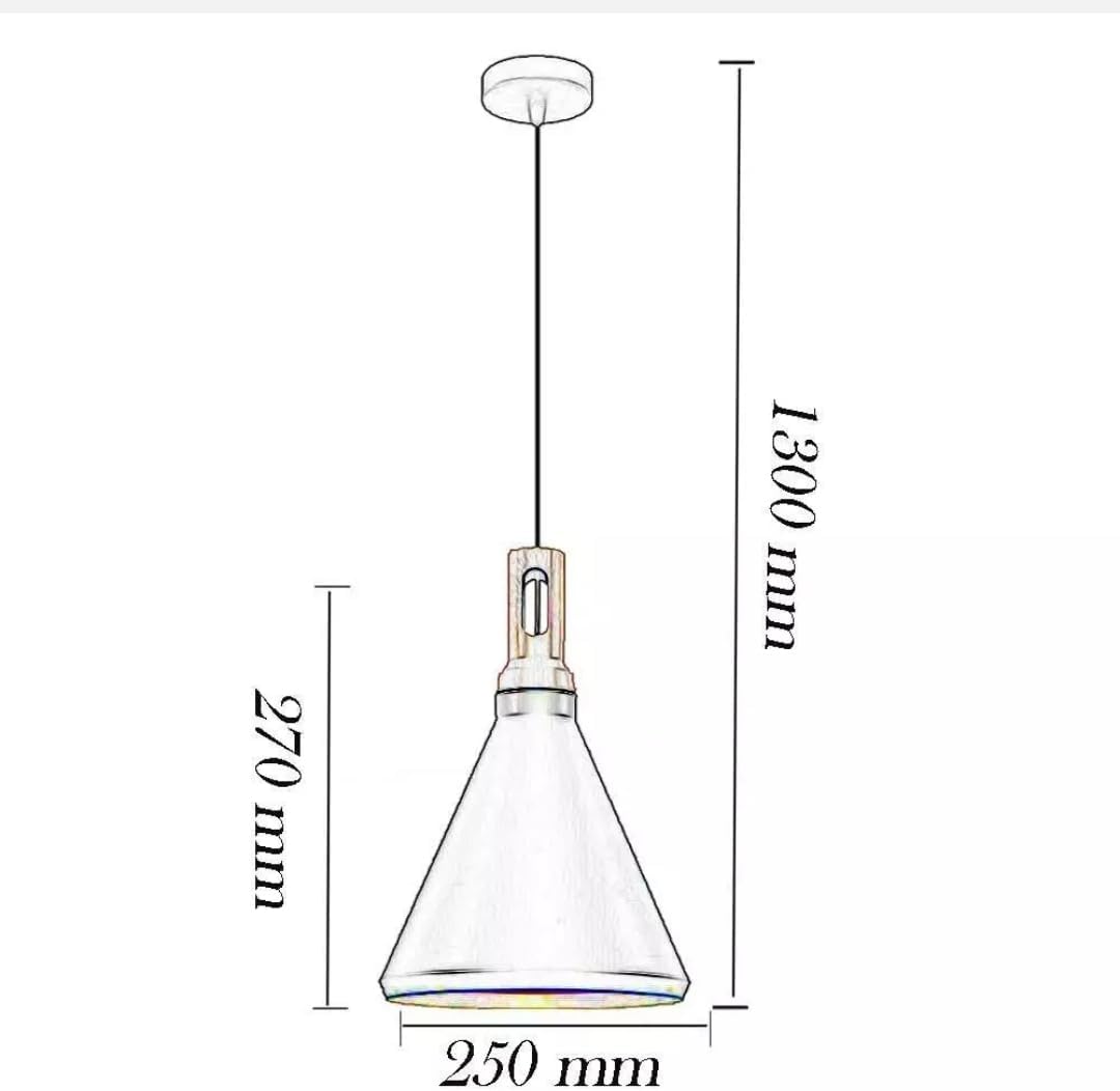 Lampadario da soffitto a sospensione con attacco E27 (lampadina non inclusa) moderno industriale a forma di cono Nero e oro 25x27 cm