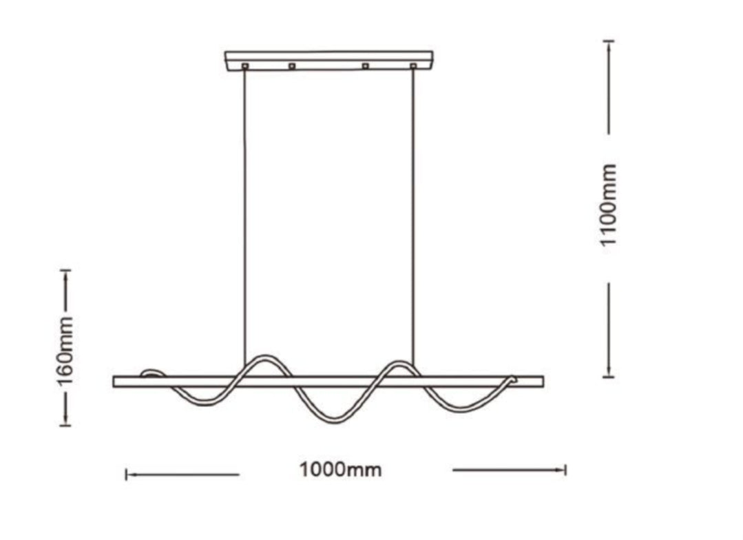 Lampadario LED a Sospensione Moderno 36W con Luce selezionabile 3000K 4000K 6500K – 2280 Lumen – Design Ondulato in Alluminio Bianco – Illuminazione Interni Sala Cucina Soggiorno