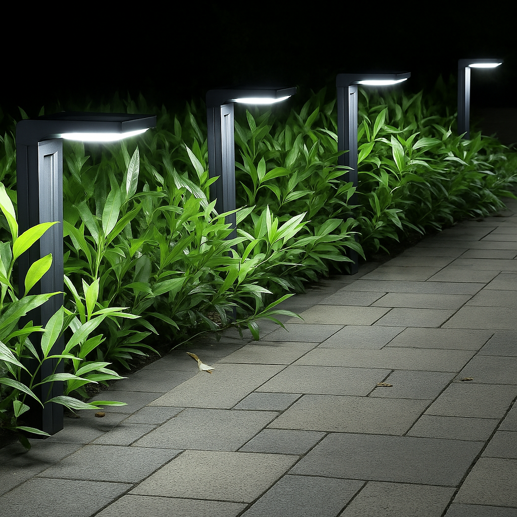 Lampioncino Lampione Paletto LED con Pannello Solare e picchetto da Giardino 6W CCT Luce calda, Luce fredda, Luce Naturale, IP65, 200 lumen