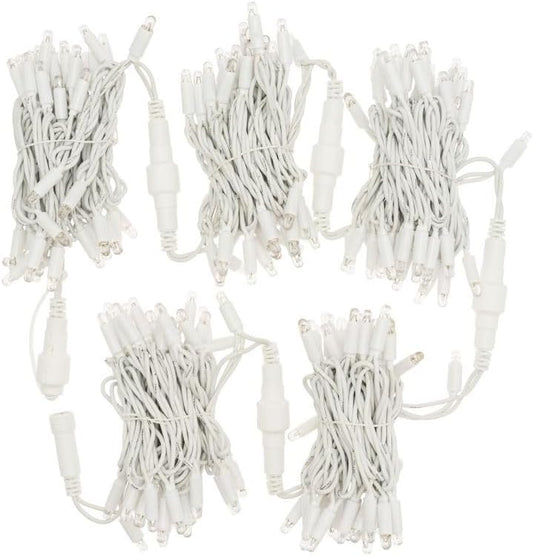 Catena Luminosa Natalizia a LED Luce fredda Professionale, 10 metri con 100 LED Ultra-Luminosi, Prolungabile, per Esterni, Effetto Flash, Luci di Natale da Esterno