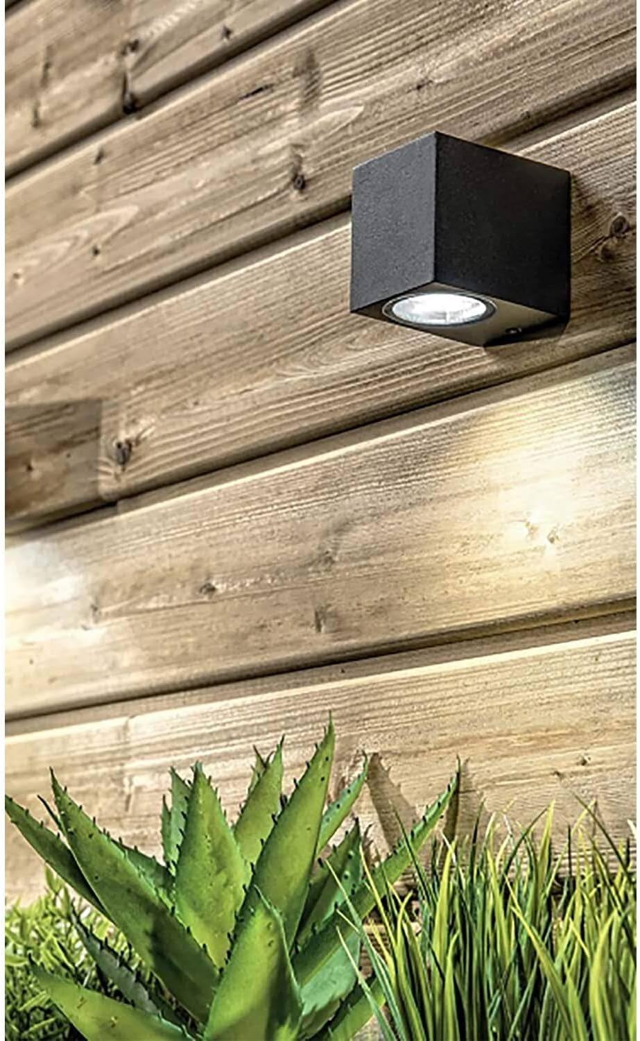 Applique da esterno ip65 lampada faretto a parete giardino moderno gu10 Cubo nero