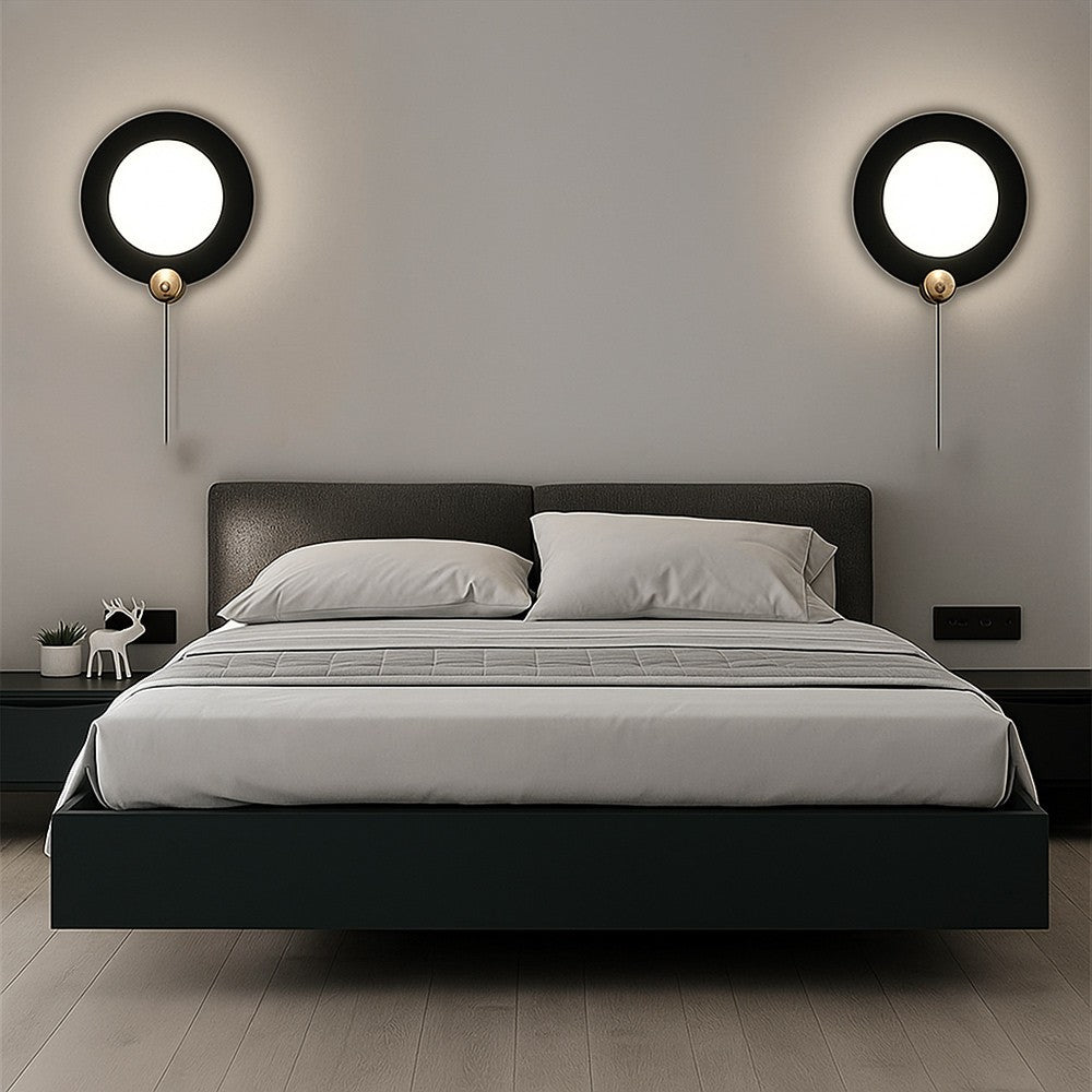 Applique LED da interno moderna 10W 550lm con catenella oro – Lampada da parete rotonda design minimal, luce calda naturale fredda CCT switch 220V