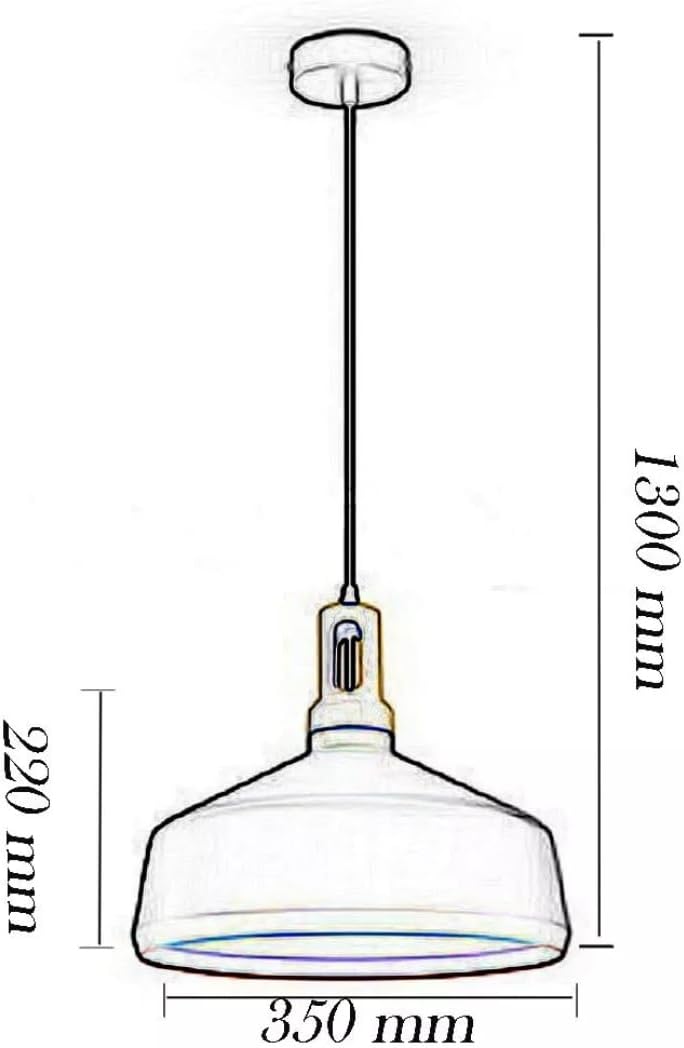 Lampadario da soffitto a sospensione con attacco E27 (lampadina non inclusa) moderno stile industriale nordino Nero e Oro 35x22 cm