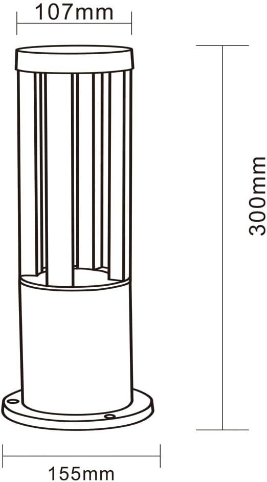 Lampione a led lampioncino lampada illuminazione da esterno palo da giardino nero moderno 12w ip65 30cm