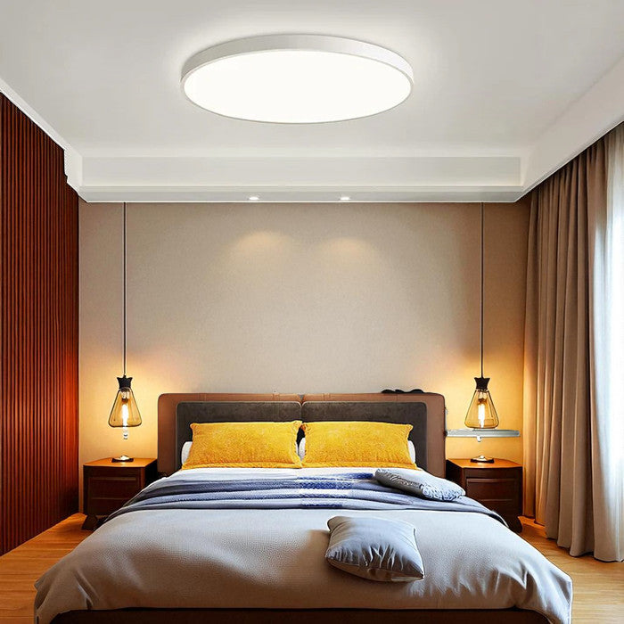 Plafoniera LED Slim 36W 3600lm Ø48cm CCT-Switch 6500K/4000K/2700K – Luce fredda calda o naturale Selezionabile, Bianco, Angolo 120°, IP40 – Design Ultra Sottile