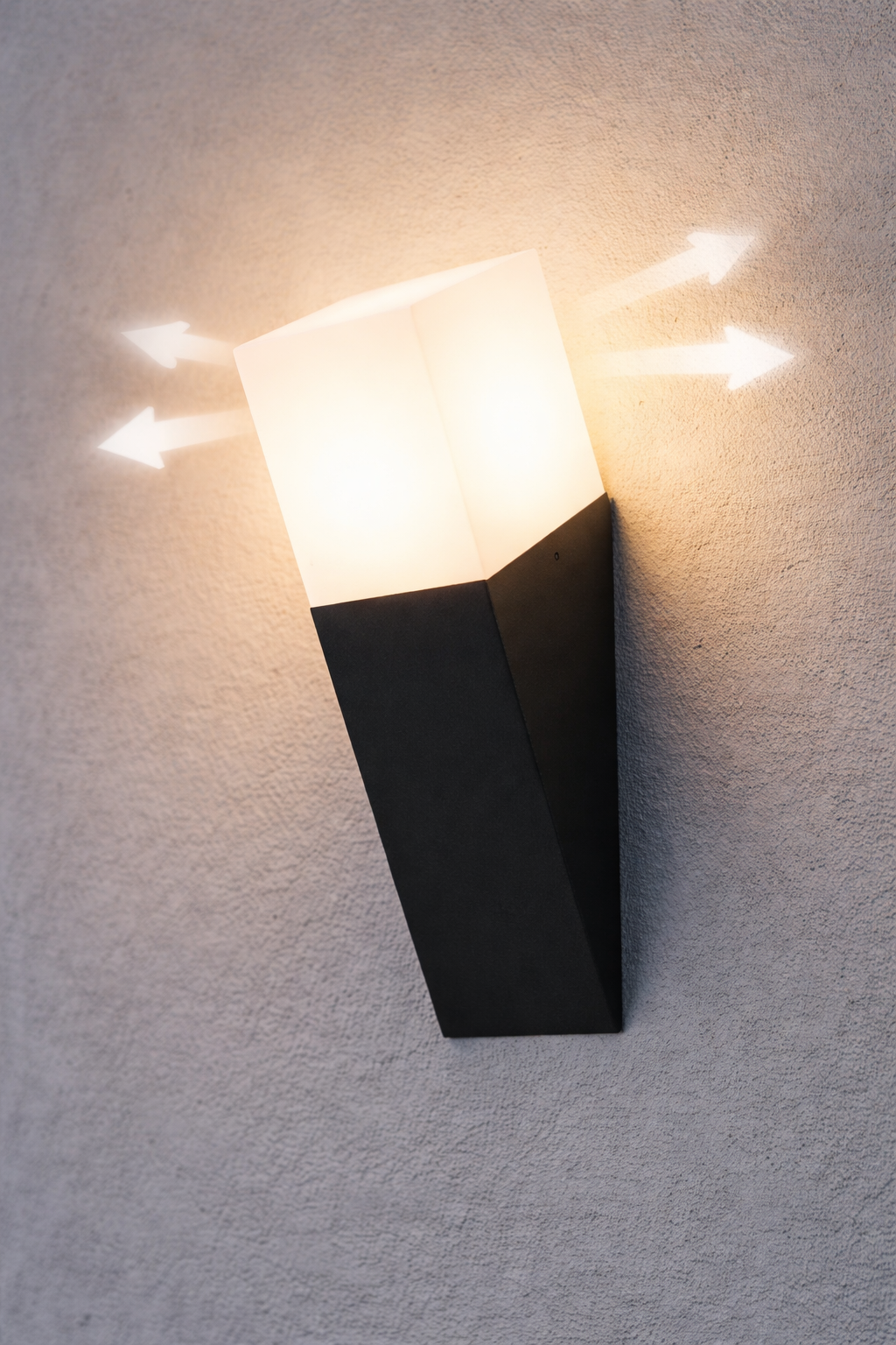 Applique da Esterno E27 Nero IP44 Lampada Parete Moderna Diffusore Opaco 12W Max Illuminazione Giardino Ingresso Facciata