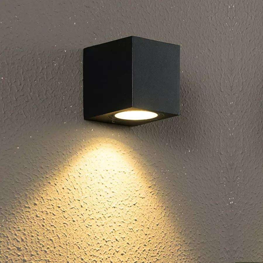 Applique da esterno ip65 lampada faretto a parete giardino moderno gu10 Cubo nero