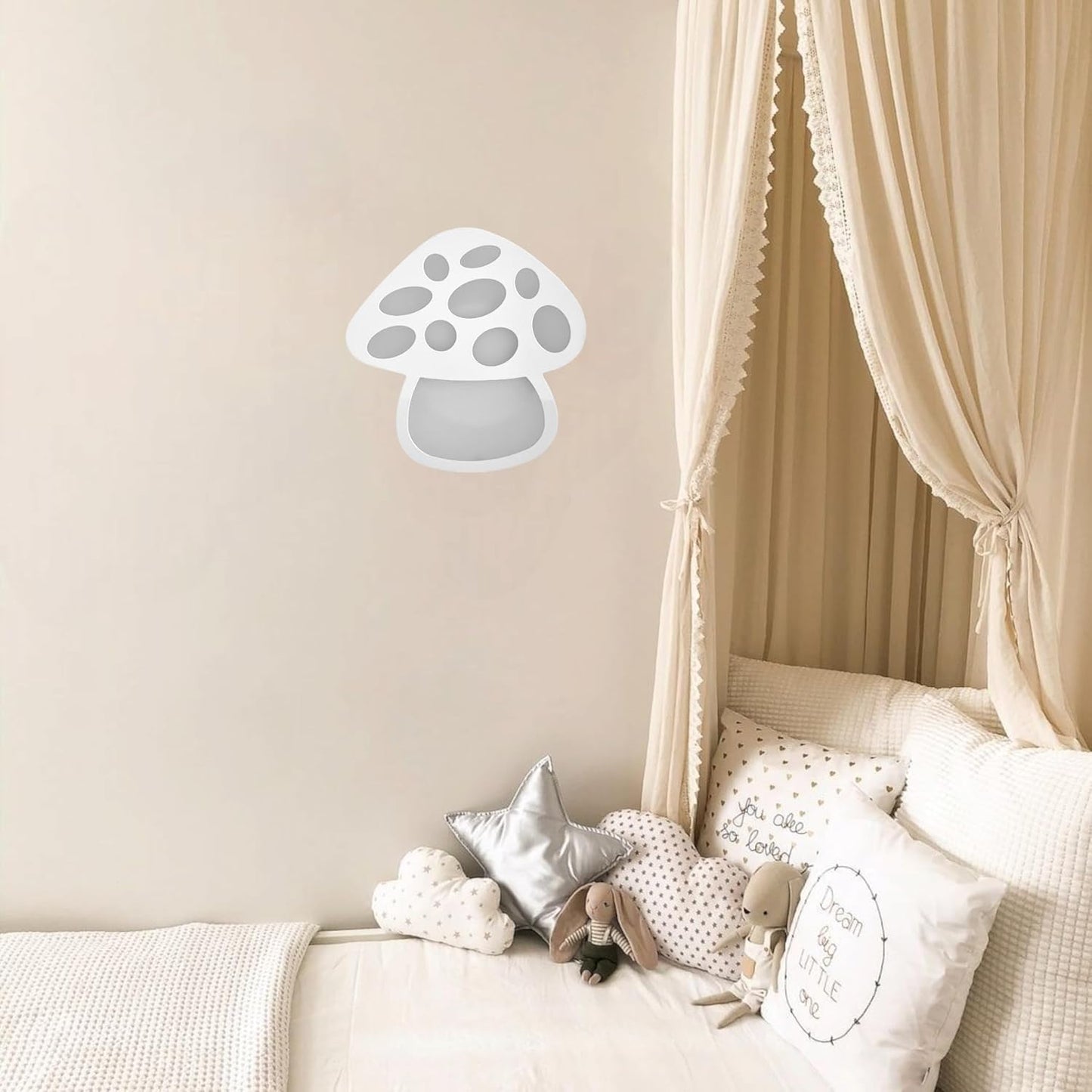 Lampada da Parete LED a Forma di Fungo 9W 630 Lumen Bianco – 3 Toni di Luce Selezionabili – Applique Cameretta Interni IP20 Design Moderno