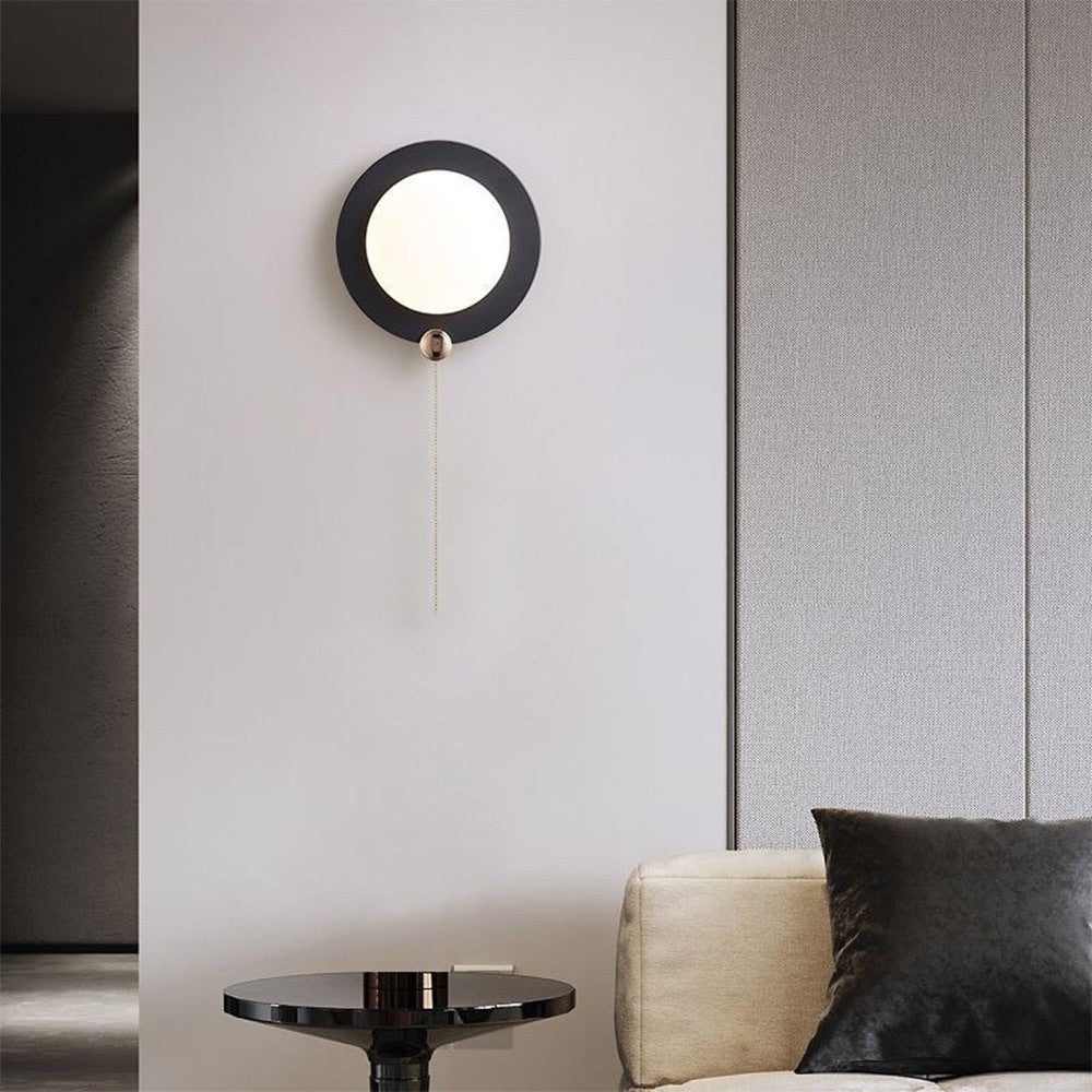 Applique LED da interno moderna 10W 550lm con catenella oro – Lampada da parete rotonda design minimal, luce calda naturale fredda CCT switch 220V