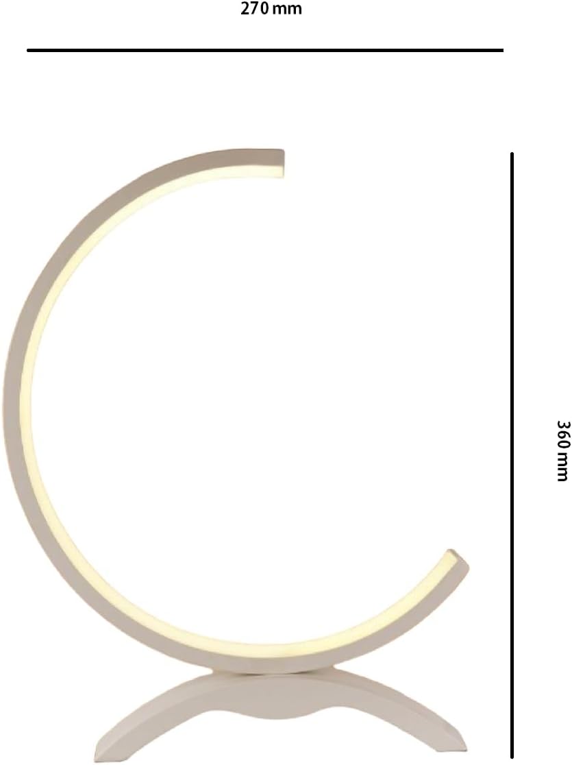Lampada da tavolo moderna a led abat jour da comodino a forma di mezzaluna 9 watt Luce calda o naturale