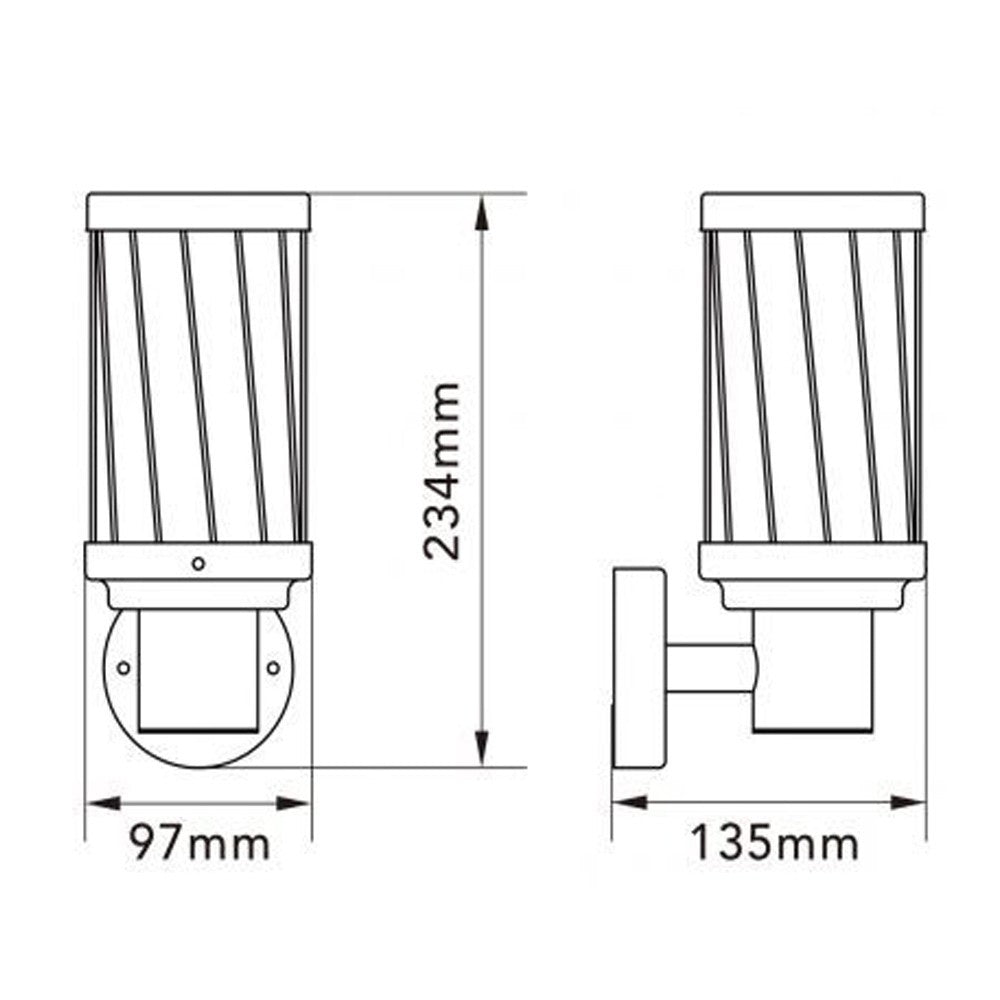 Applique da Esterno a Parete con Attacco E27 IP54 – Lanterna Marrone in Alluminio – Lampada da Parete per Giardino, Ingresso, Balcone, Terrazzo - Lampadine non incluse