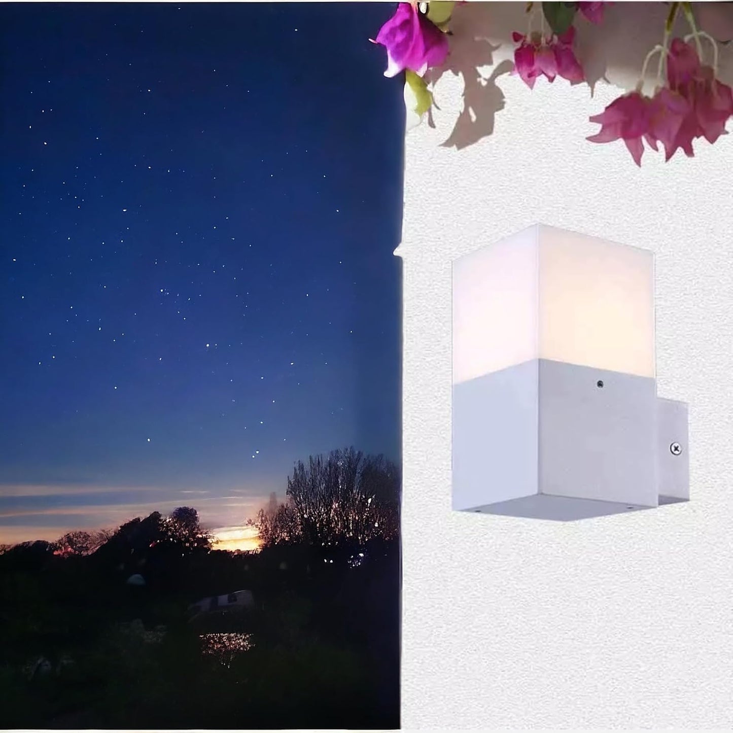 Applique da Esterno Nera E27 IP44 – Lampada da Parete Cubica in Alluminio per Giardino, Ingresso, Balcone – Bianco o Nero – Max 12W