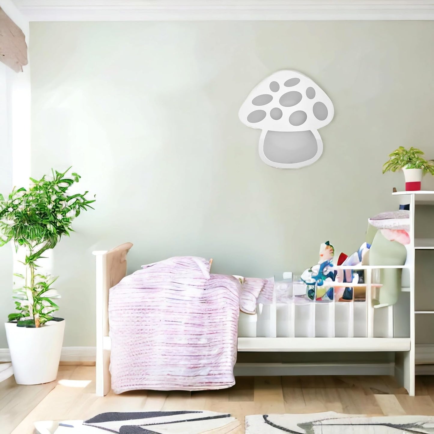 Lampada da Parete LED a Forma di Fungo 9W 630 Lumen Bianco – 3 Toni di Luce Selezionabili – Applique Cameretta Interni IP20 Design Moderno
