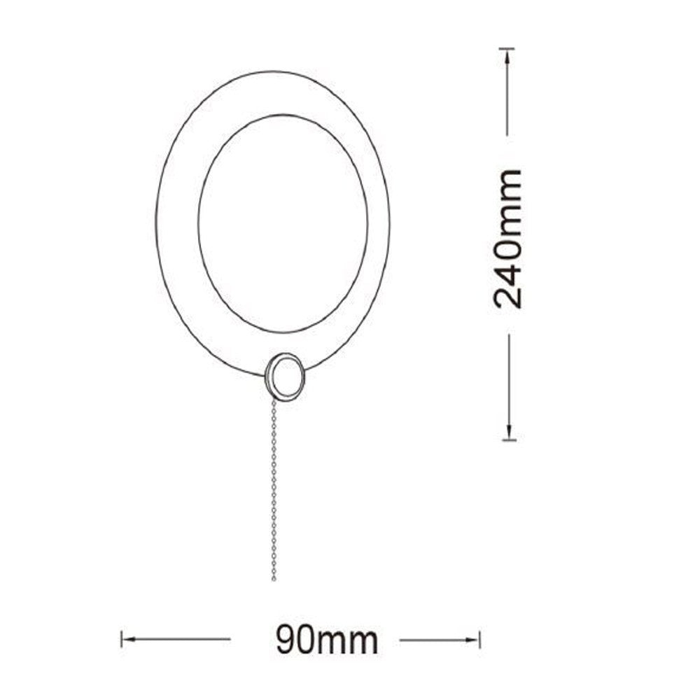 Applique LED da interno moderna 10W 550lm con catenella oro – Lampada da parete rotonda design minimal, luce calda naturale fredda CCT switch 220V