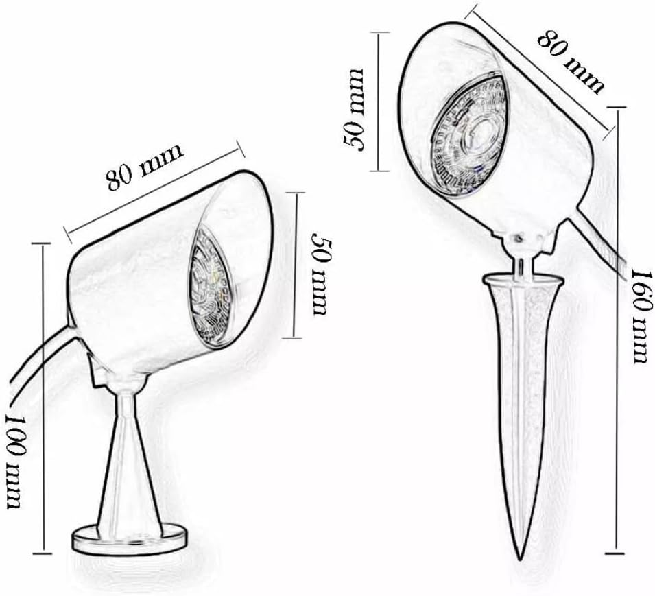 Faretto LED da Esterno Orientabile 7W con Picchetto – IP65, Luce Calda o Naturale, 620 Lumen, Alimentazione 220V
