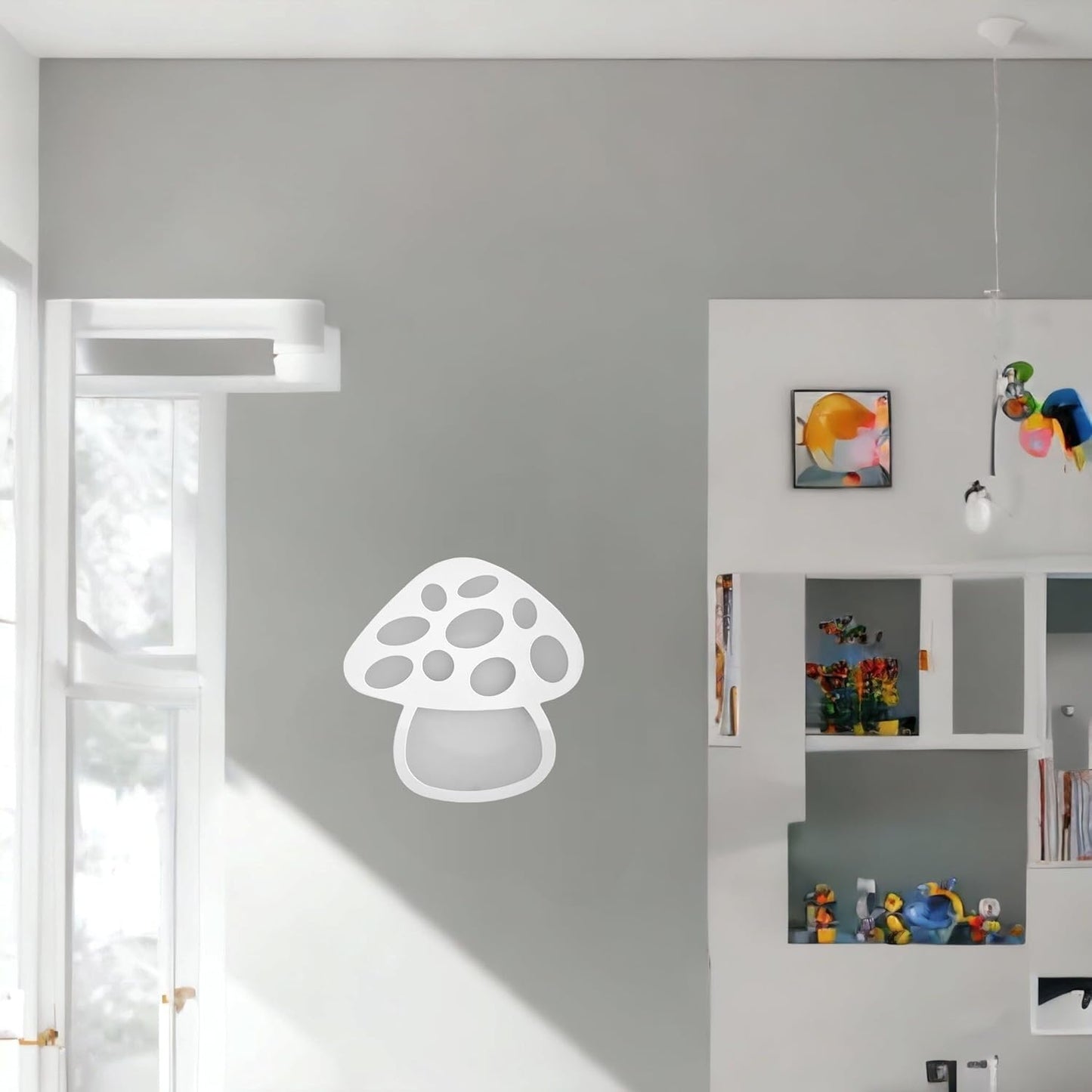 Lampada da Parete LED a Forma di Fungo 9W 630 Lumen Bianco – 3 Toni di Luce Selezionabili – Applique Cameretta Interni IP20 Design Moderno