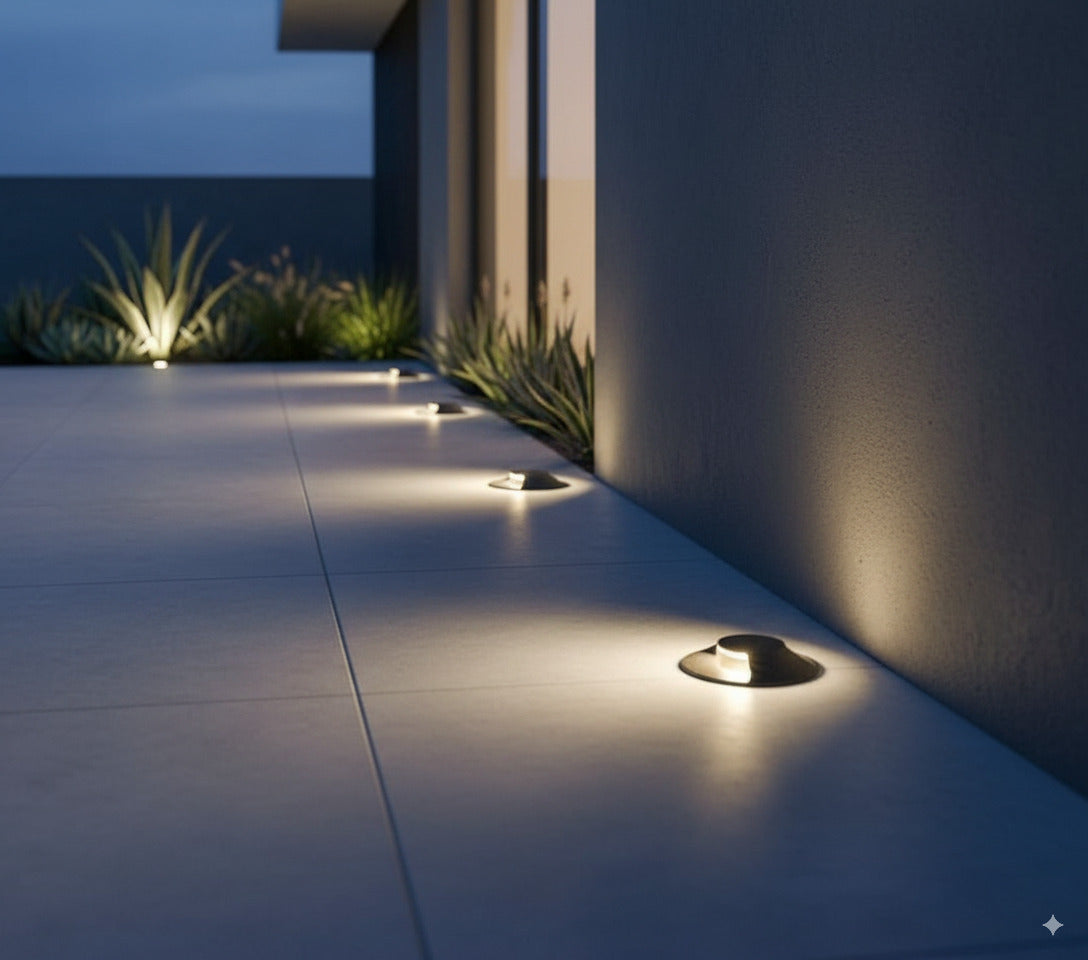 Faretto LED Calpestabile da Esterno Radente 4W 320lm 12V IP65 Biemissione Luce Naturale 4000K Grigio