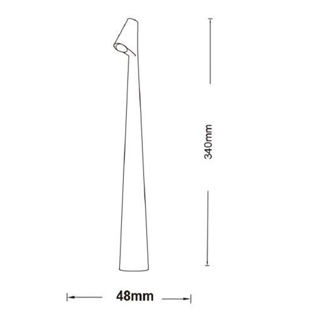 Lampada da Tavolo LED Touch Dimmerabile Ricaricabile 1W 100lm in Alluminio, Luce Calda 3000K, Design Moderno Bianco