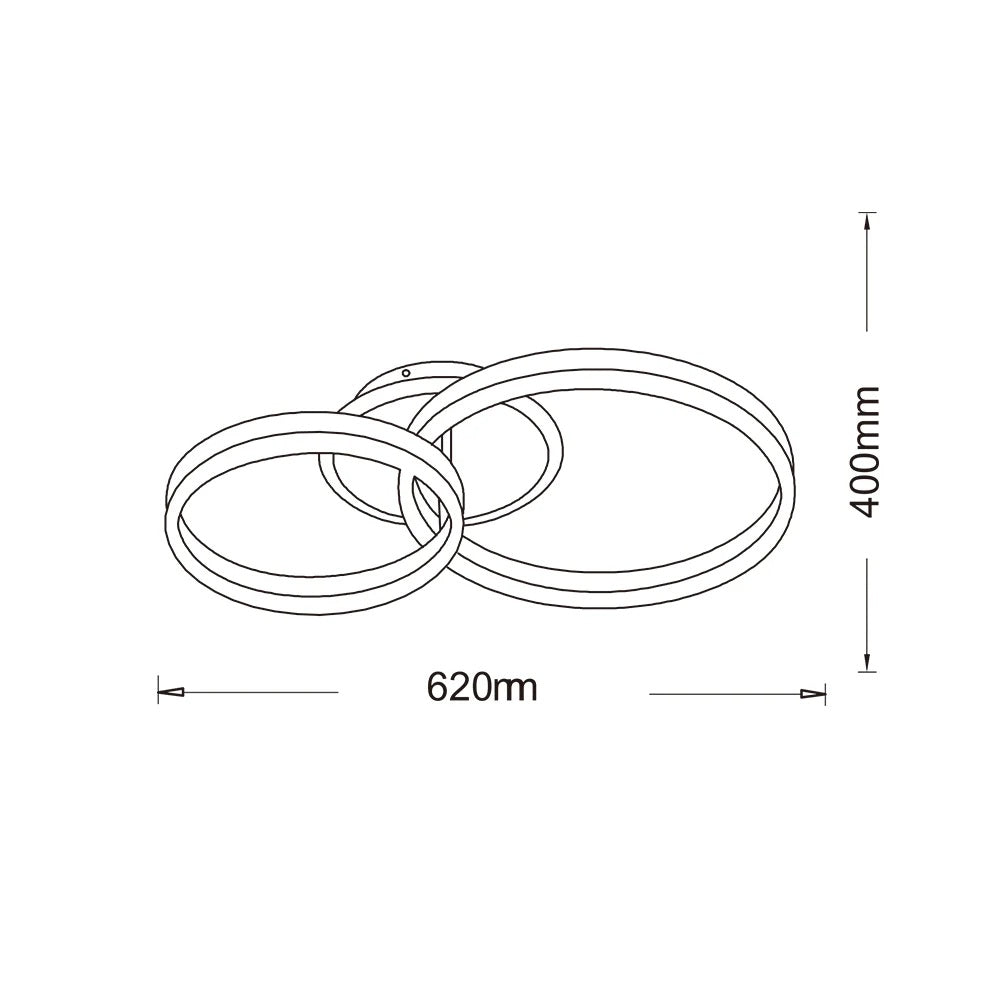 Plafoniera LED Moderna 42W 3360lm CCT Switch – Luce Calda 3000K, Naturale 4000K, Fredda 6500K – Design Doppio Cerchio Bianco in Alluminio e Acrilico per Interni 220V