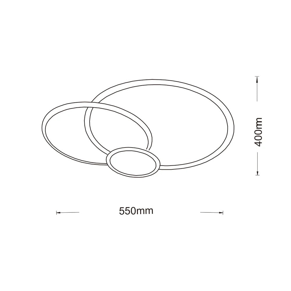 Plafoniera LED Moderna 37W 2960lm CCT Switch 3000K 4000K 6500K – Design a Doppio Cerchio Bianco per Soffitto Interni