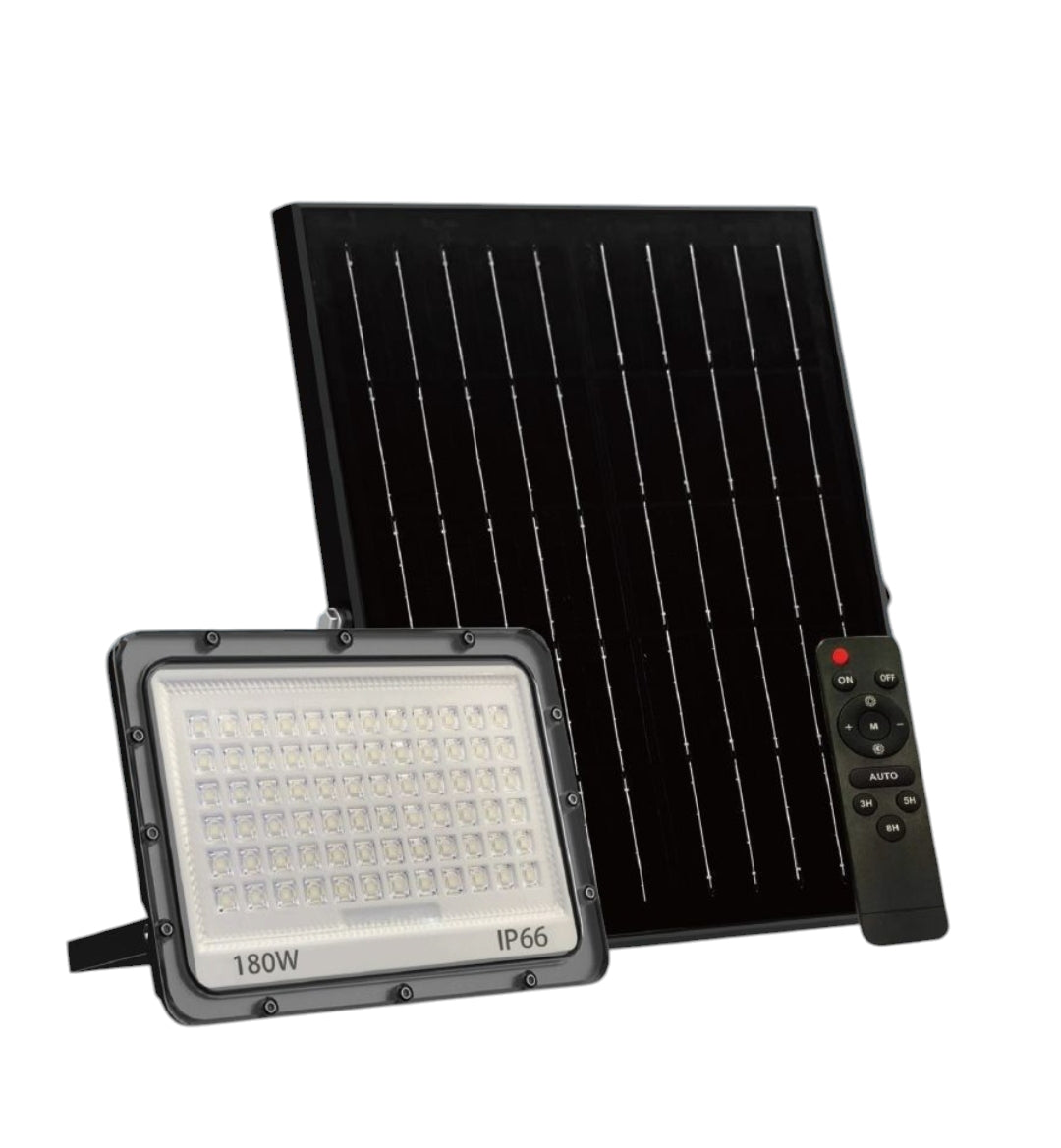 Faro LED da esterno con pannello Solare IP66 con Telecomando Luce Regolabile fredda calda naturale 3000K/4000K/6500K Sensore Crepuscolare 60W 120W 180W 240W 300W