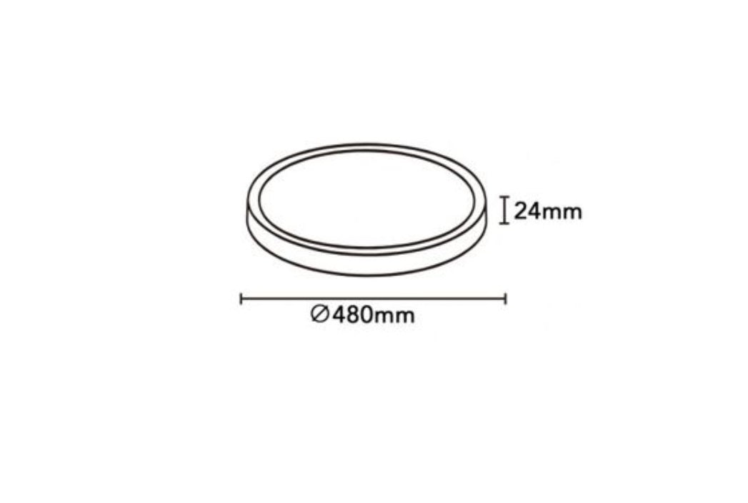 Plafoniera LED Slim 36W 3600lm Ø48cm CCT-Switch 6500K/4000K/2700K – Luce fredda calda o naturale Selezionabile, Bianco, Angolo 120°, IP40 – Design Ultra Sottile