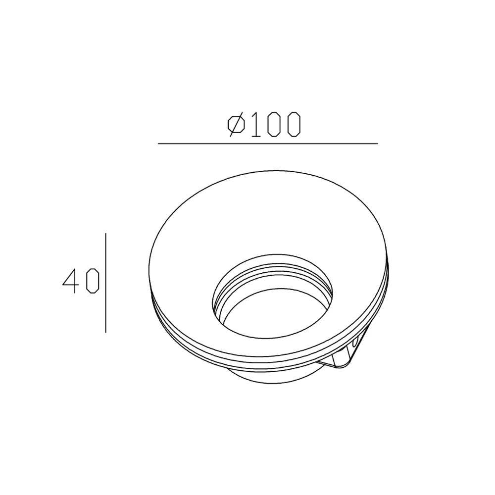 Portafaretto da incasso in gesso a scomparsa, compatibile con faretti GU10, foro incasso Ø105mm, design minimalista per soffitti in cartongesso