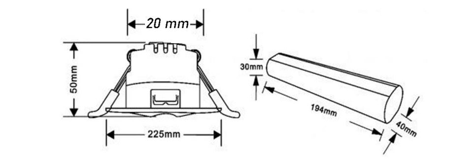 Faretto LED Emergenza da Incasso 3W 400LM COB 6500K Luce Fredda, Batteria 1800mAh, Autonomia 3 Ore, Driver Emergenza Integrato, Lampada Soffitto per Corridoi Scale Uffici