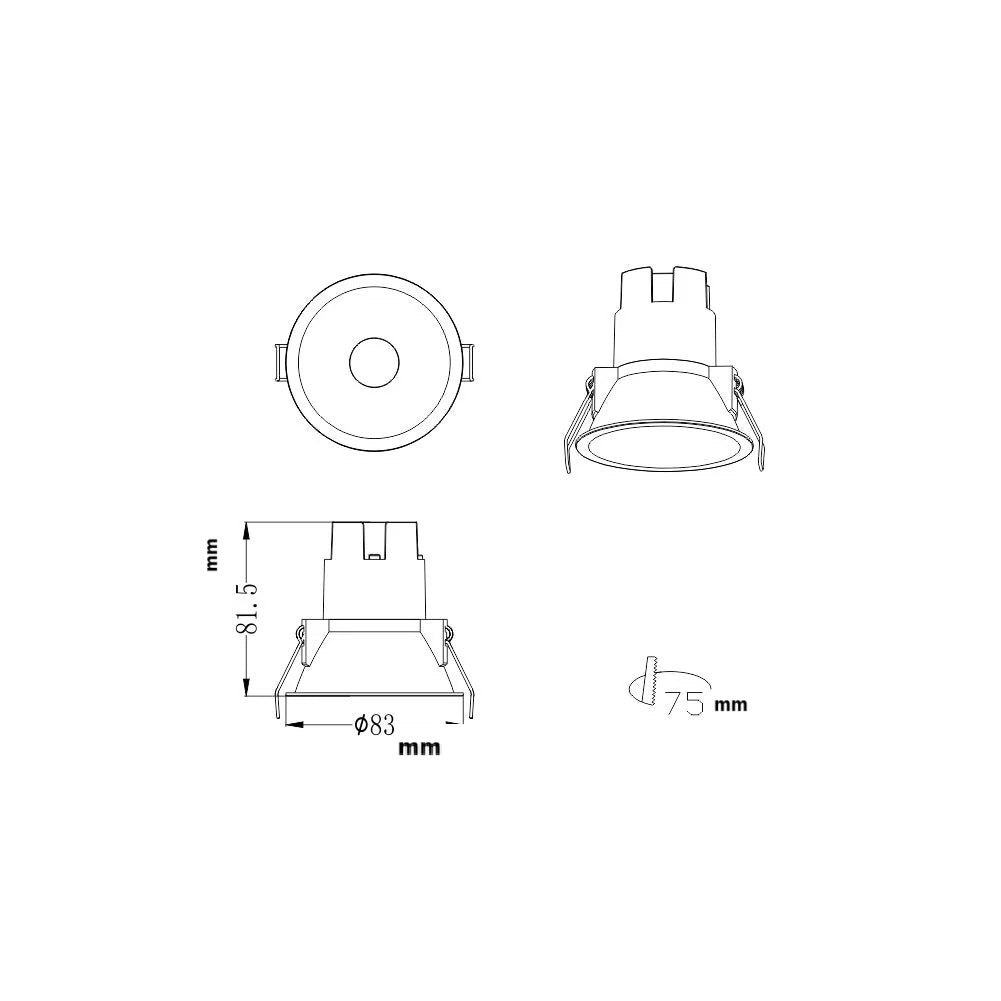 Faretto LED da Incasso 5W, per soffitto cartongesso, Alluminio Bianco, 458 lumen AC 200-240V Luce fredda, calda, naturale