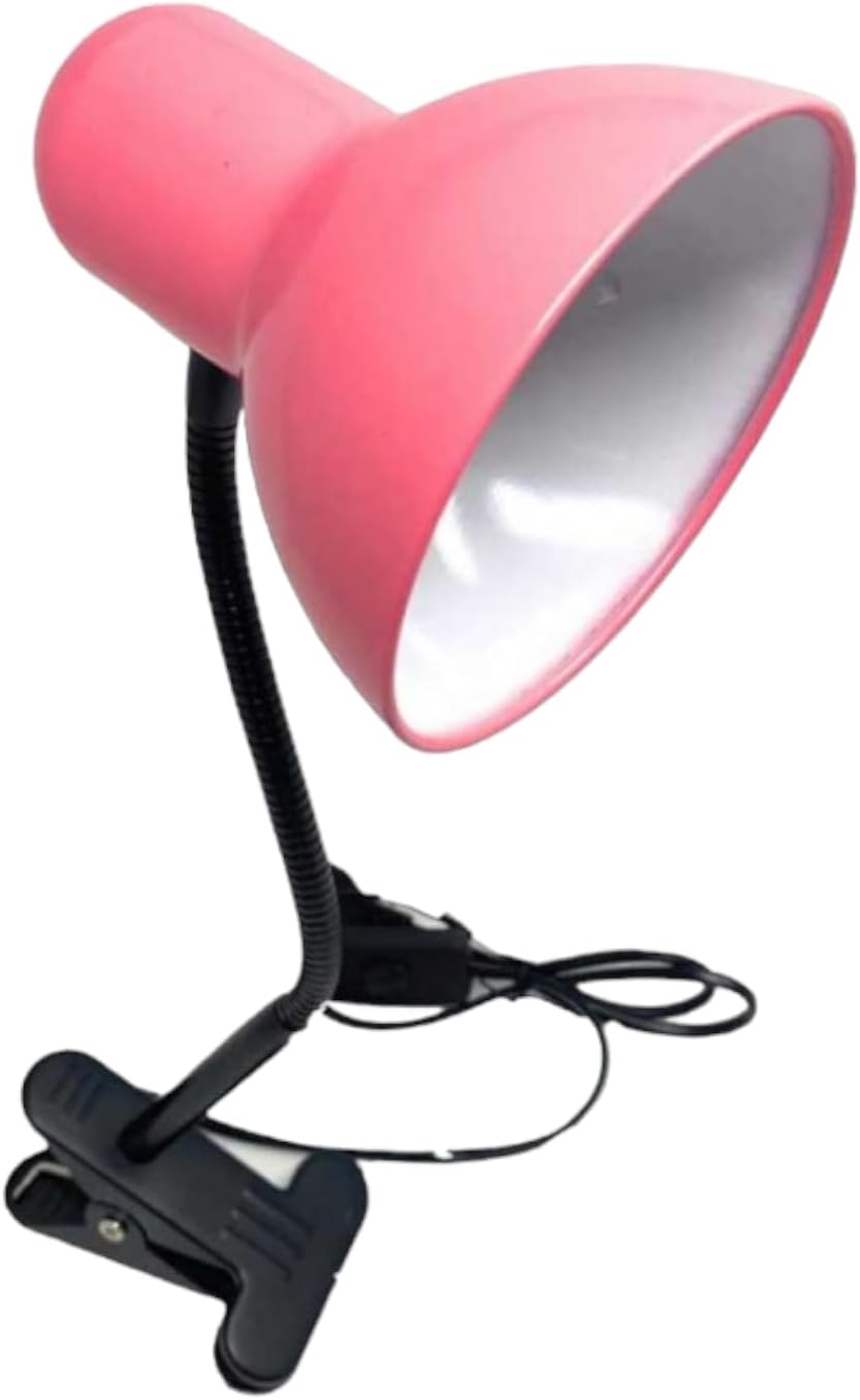 Lampada da Tavolo in Metallo con Braccio flessibile Testa Girevole e pinza Attacco E27 Ideale per Scrivania lettura studio