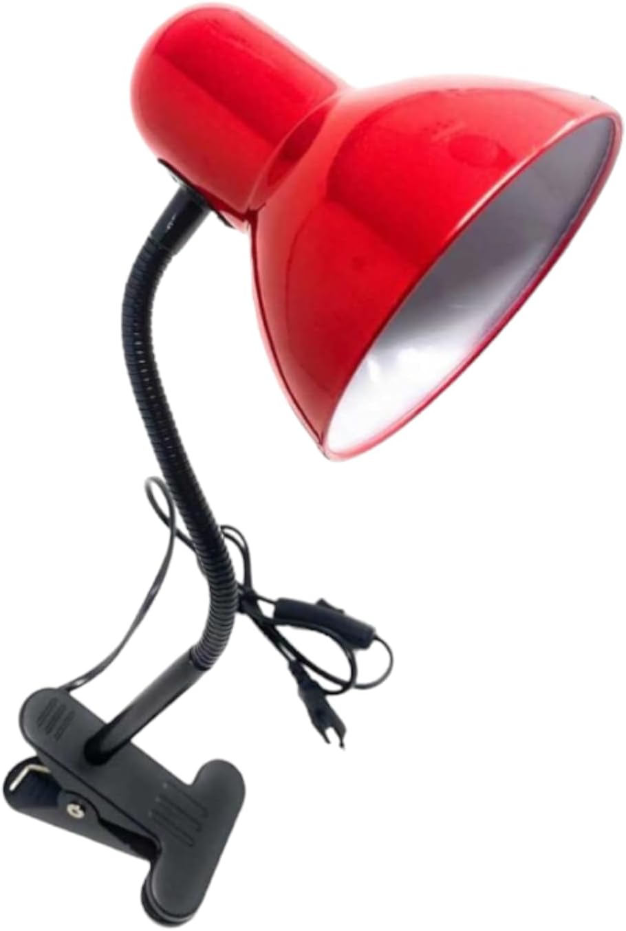 Lampada da Tavolo in Metallo con Braccio flessibile Testa Girevole e pinza Attacco E27 Ideale per Scrivania lettura studio