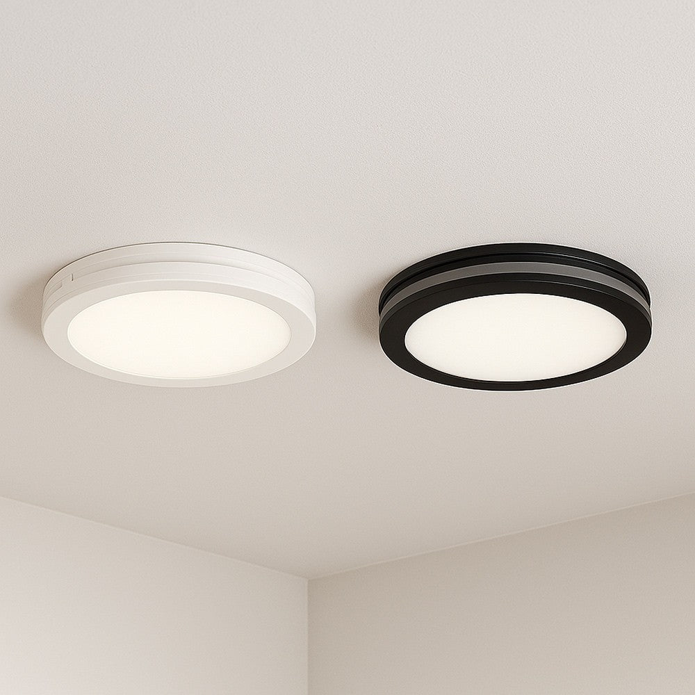 Plafoniera Bianca o Nera a LED per interno ed esterno da Soffitto e Parete 29W 3940 Lumen IP65 CCT Switch Luce Calda Naturale Fredda Ø235mm 220V
