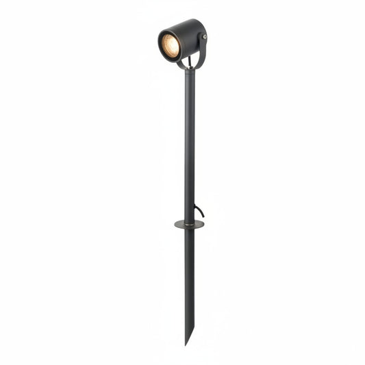 Faretto da Giardino con Picchetto GU10 IP54, Alluminio Grigio Antracite, Orientabile, per Esterni, Senza Lampadina, Ideale per Siepi, Facciate e Vialetti