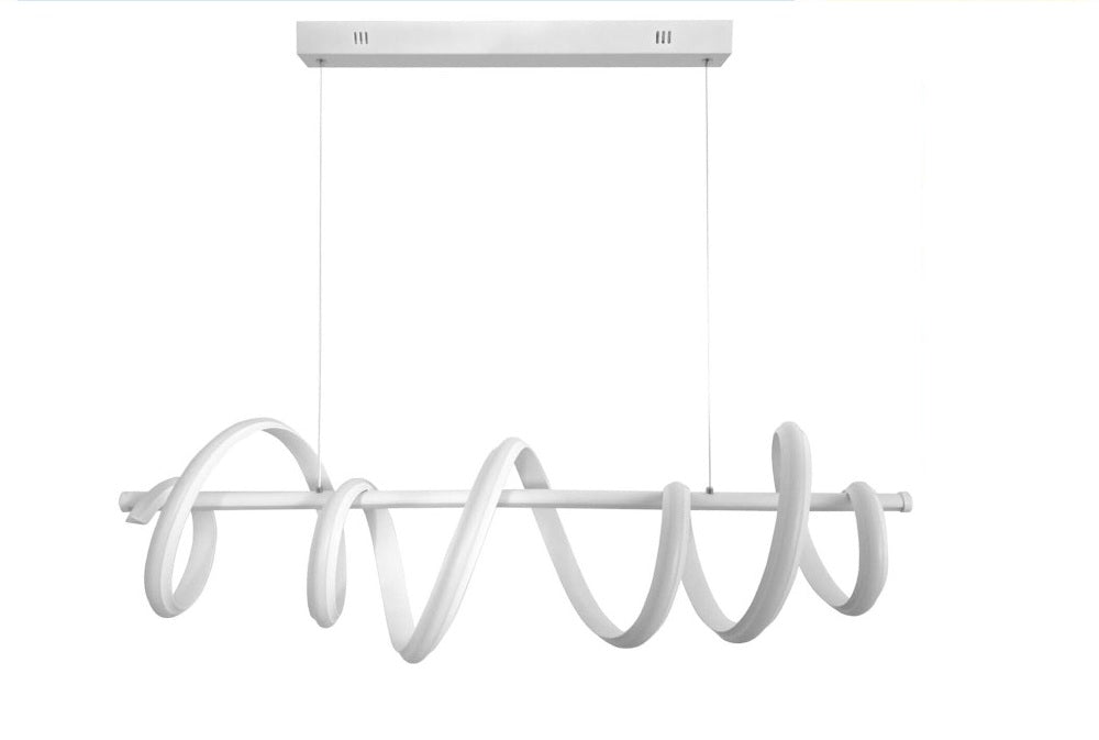 Lampadario LED Bianco a Sospensione Moderno a Spirale 60W 4800 Lumen – CCT Colore della luce selezionabile Calda, Fredda e Naturale – Fascio 300°