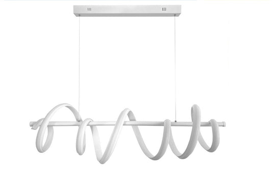 Lampadario LED Bianco a Sospensione Moderno a Spirale 60W 4800 Lumen – CCT Colore della luce selezionabile Calda, Fredda e Naturale – Fascio 300°