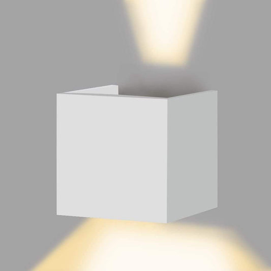 Applique LED cubo bianca da parete 12W IP65 – Luce calda, naturale o fredda – Up & down per esterno
