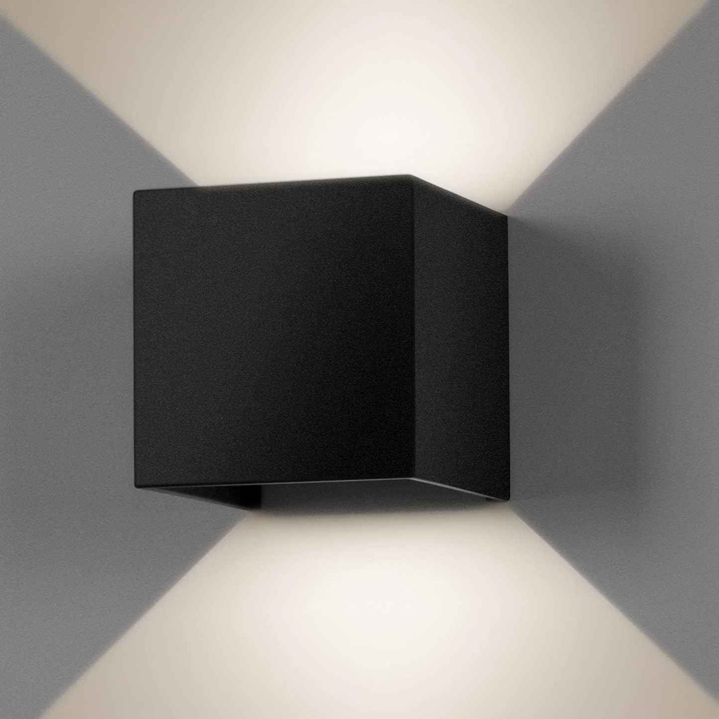 Applique LED cubo nera da parete 12W IP65 – Luce calda, naturale o fredda – Up & down per esterno (Copia)