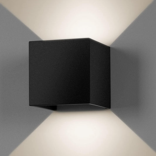Applique LED cubo nera da parete 12W IP65 – Luce calda, naturale o fredda – Up & down per esterno (Copia)