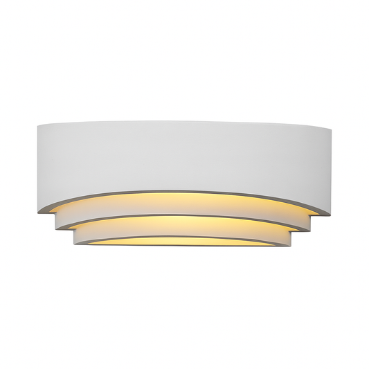 Applique da parete in gesso verniciabile moderna 32 cm attacco R7s luce up&down bianca per interni