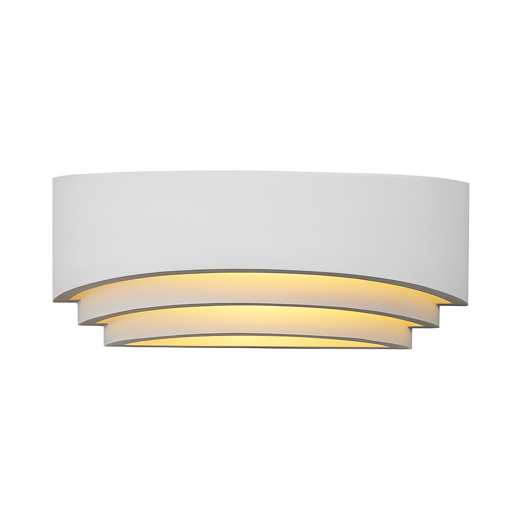 Applique da parete in gesso verniciabile moderna 32 cm attacco R7s luce up&down bianca per interni