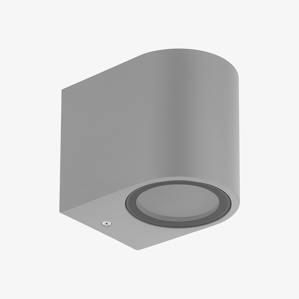 Applique da esterno a parete IP65 grigia per terrazzo e giardino con attacco GU10 luce up/down moderna