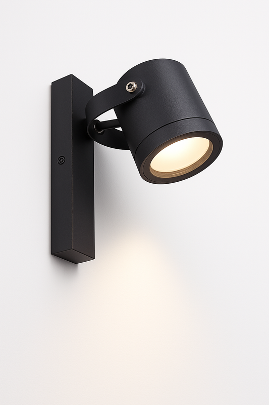 Applique da Esterno GU10 IP44, Lampada da Parete in Alluminio, Design Moderno, Orientabile, Ideale per Giardino, Terrazza e Ingressi Grigio