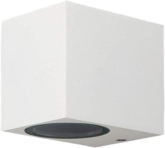 Applique da esterno ip65 lampada faretto a parete giardino moderno gu10 Cubo Bianco